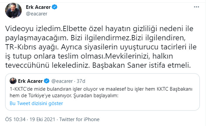 Erk Acarer'in iddialarının ardından KKTC Başbakanı Ersan Saner'den flaş 'kaset' &ccedil;ıkışı - Resim : 3