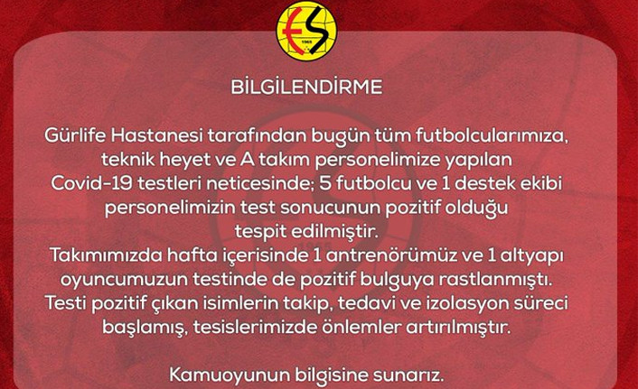 Eskişehirspor'da 5 pozitif vaka - Resim : 1