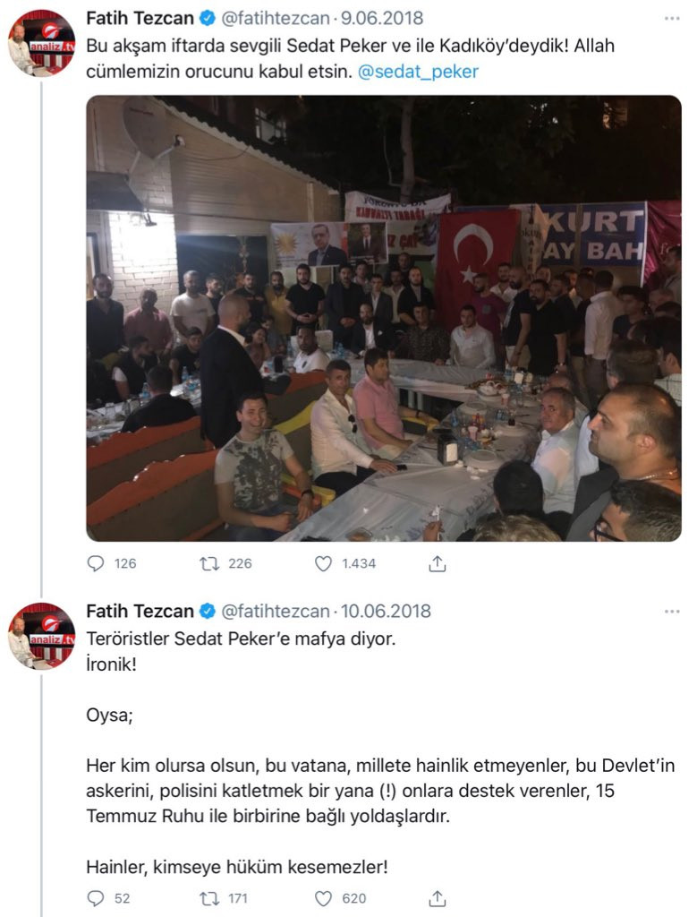 Fatih Tezcan'ın, Sedat Peker ile ilgili sözleri gündem oldu - Resim : 1