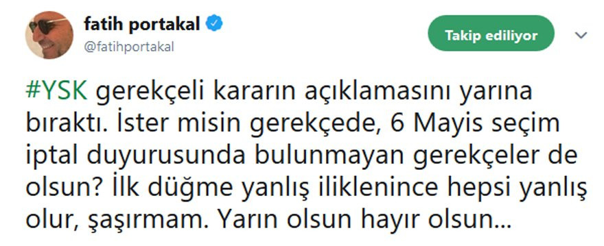 Fatih Portakal’dan YSK’ya gerekçe tepkisi! - Resim : 1