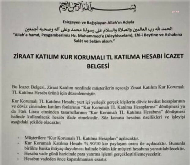 Erdoğan'ın açıkladığı 'Kur Korumalı TL Katılım Hesabı'na icazet belgesi verdiler - Resim : 1