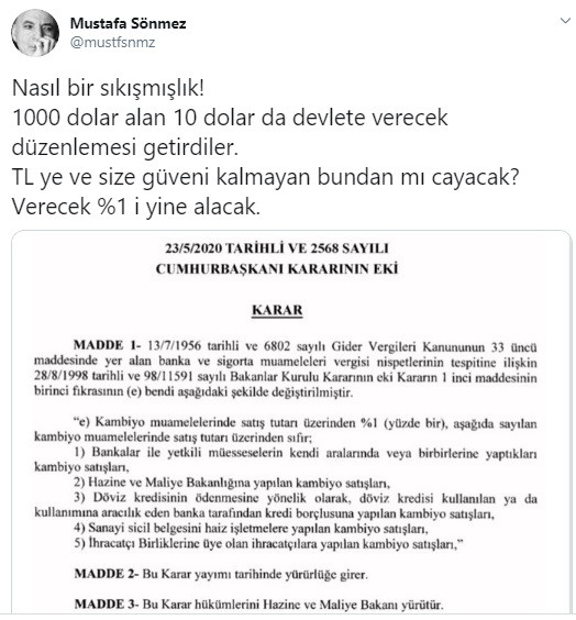 Döviz ve altın alımında vergi arttı - Resim : 1