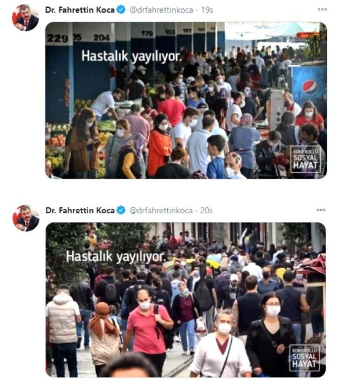 Sürekli sosyal mesafe uyarısı yapan Sağlık Bakanı Koca, 10 kişiyle asansöre bindi - Resim : 1