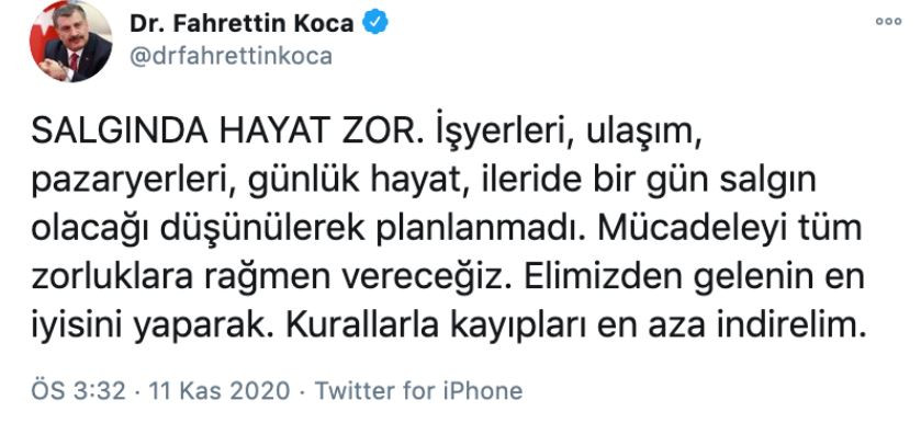 Sağlık Bakanı: Salgında hayat zor - Resim : 1