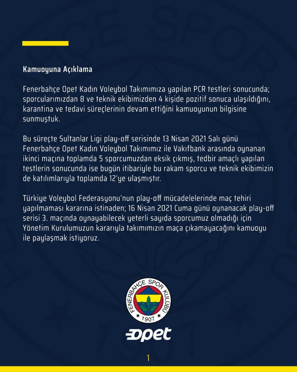 Fenerbahçe'den maça çıkmama kararı - Resim : 1