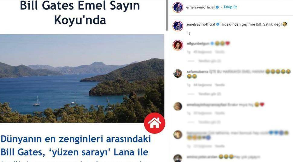 Emel Sayın'dan Bill Gates'e: 'Hiç aklından geçirme, satılık değil' - Resim : 1