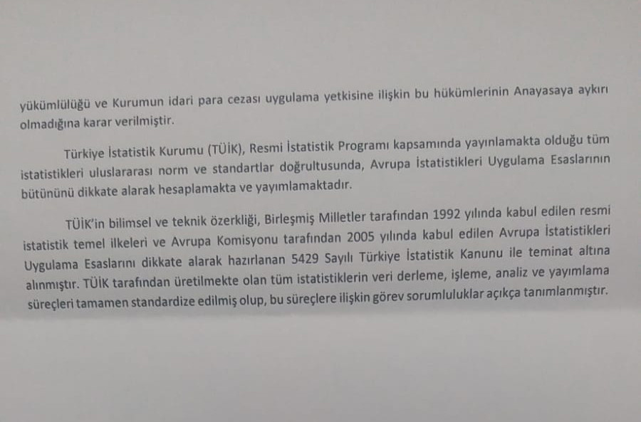 "TÜİK’in anketine katılmayana büyük para cezası" haberine TÜİK Başkanı Erhan Çetinkaya'dan açıklama - Resim : 3