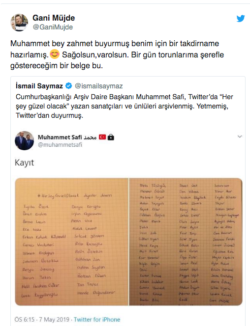 Gani Müjde'den Saray 'kayıtçısına' yanıt: Şeref belgesi - Resim : 1