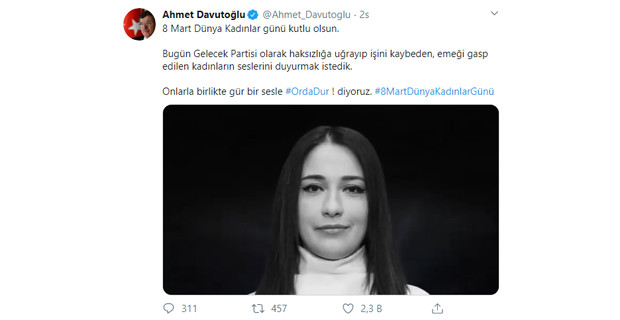 Davutoğlu'ndan 8 Mart Kadınlar Gününde AKP'ye çok konuşulacak işsizlik çıkışı - Resim : 1