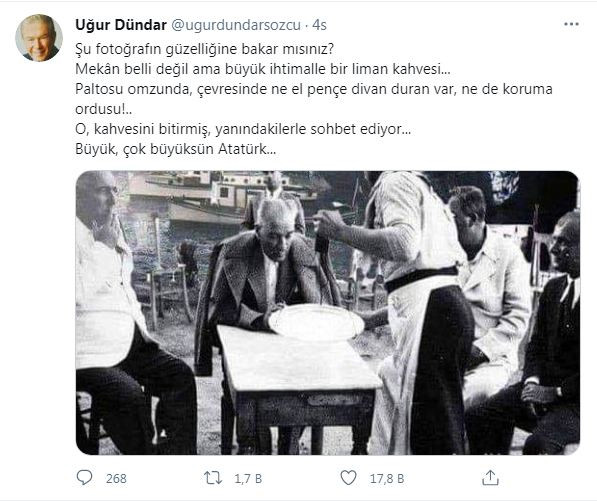 Uğur Dündar'ın Atatürk paylaşımı sosyal medyayı salladı - Resim : 2