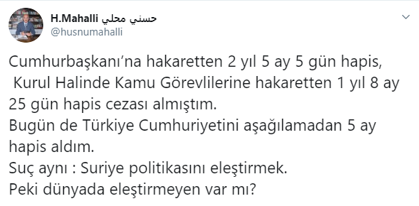 Hüsnü Mahalli'ye hapis cezası: Türkiye Cumhuriyetini aşağılama - Resim : 1