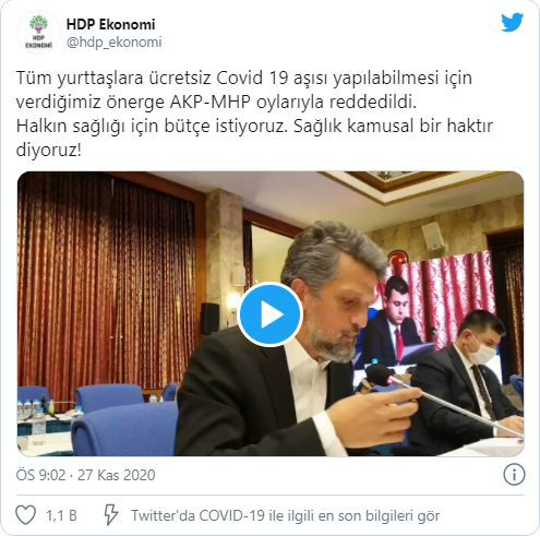 ''Koronavirüs aşısı herkese ücretsiz olsun” önergesi, AKP ve MHP oylarıyla reddedildi - Resim : 1