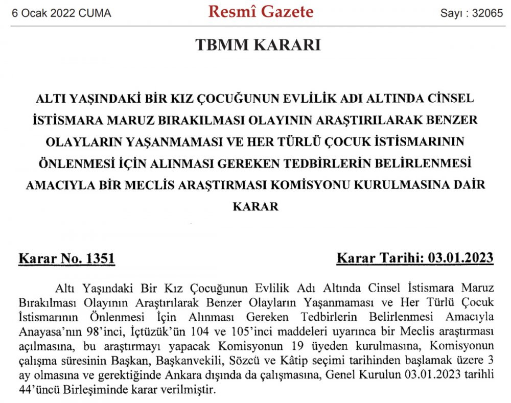 Altı yaşındaki çocuk istismar edilmişti: Meclis'te komisyon kuruldu - Resim : 1