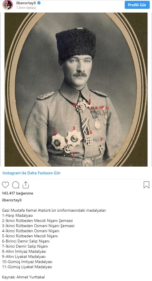 İlber Ortaylı'nın Atatürk paylaşımı beğeni rekoru kırdı - Resim : 1