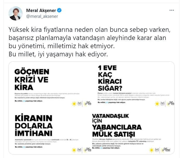 İYİ Parti Lideri Meral Akşener Türkiye'nin durumunu özetledi - Resim : 1