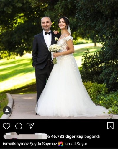 Şeyda Sayar ile evlenen İsmail Saymaz'dan esprili paylaşım - Resim : 1