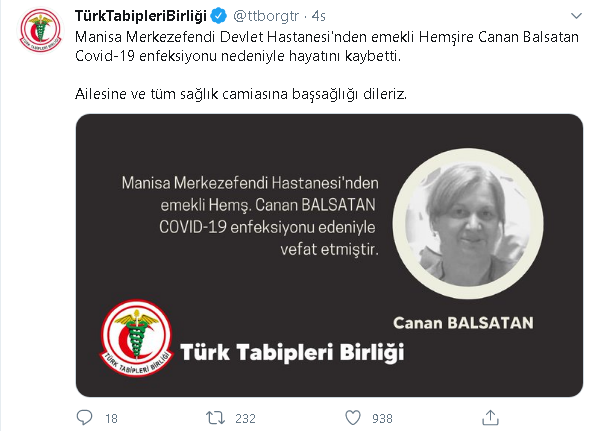 Bir hemşire daha koronavir&uuml;s nedeniyle yaşamını yitirdi - Resim : 1