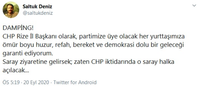 AKP'nin 'üyelere saray gezisi' kampanyasına CHP'den yanıt - Resim : 1