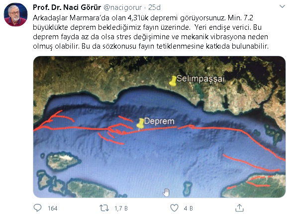 Prof. Dr. Naci Görür'den İstanbul depremi yorumu - Resim : 1