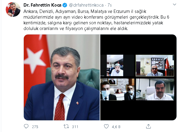 Bakan Koca, 6 ilin sağlık müdürüyle görüştü - Resim : 1