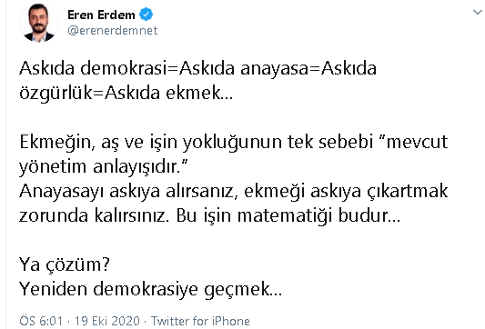 CHP'li Erdem'den 'askıda ekmek' göndermesi - Resim : 1