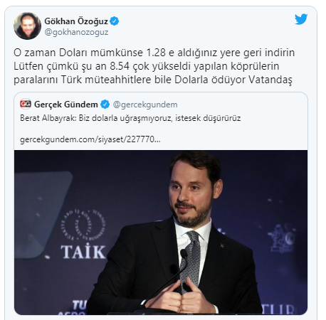 Gökhan Özoğuz'dan Berat Albayrak'a çağrı - Resim : 1