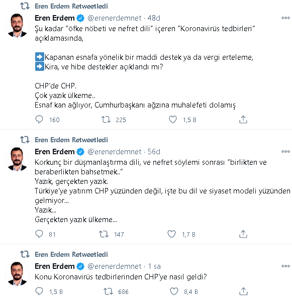 Yeni kısıtlamaları açıklayan Erdoğan'a CHP'li Erdem'den tepki - Resim : 1