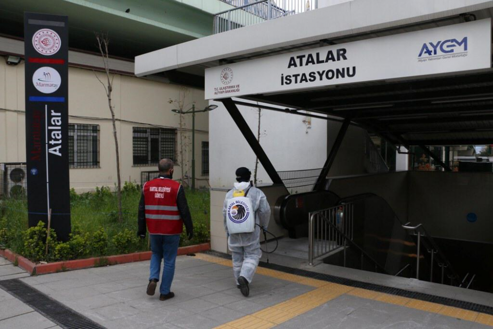 Kartal Belediyesi’nden Marmaray istasyonlarında ikinci kez dezenfekte çalışması - Resim : 2