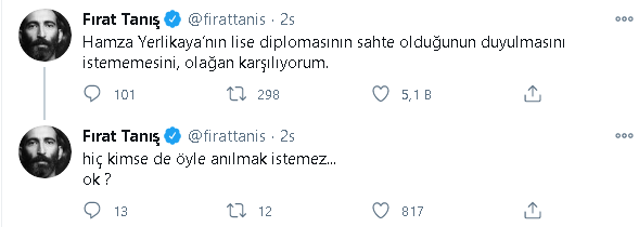 Fırat Tanış'tan 'sahte diploma' açıklaması - Resim : 1