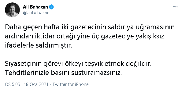 Babacan: Tehditlerinizle basını susturamazsınız - Resim : 1