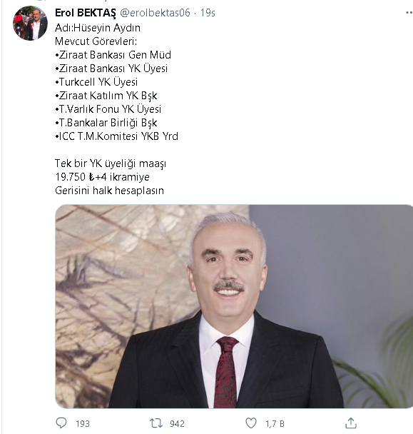 Türkiye Bankalar Birliği Başkanı Hüseyin Aydın'ın geliri dudak uçuklattı - Resim : 1