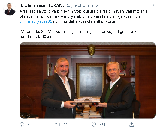 Saadet Partili başkandan Mansur Yavaş paylaşımı - Resim : 1