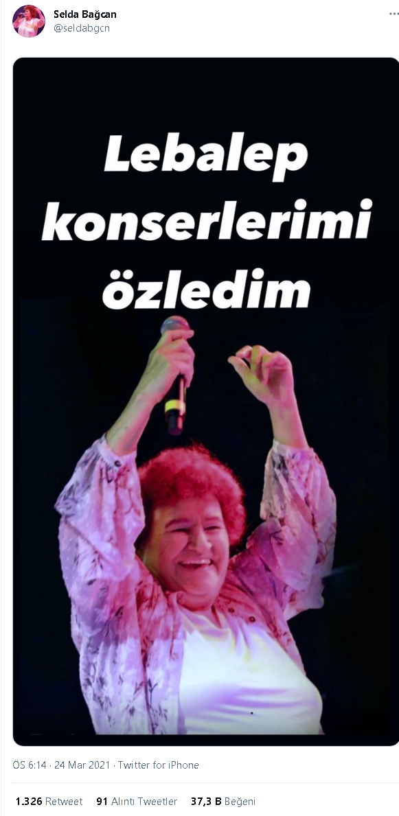 Selda Bağcan'dan AKP kongresine gönderme: Lebaleb konserlerimi özledim - Resim : 1