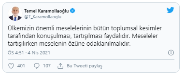 Karamollaoğlu: Meselelerin konuşulması engellenmemelidir - Resim : 1