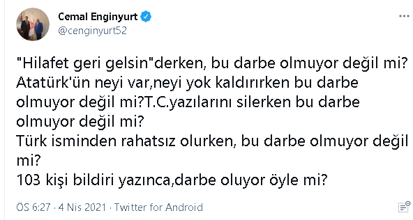 Cemal Enginyurt'tan AKP'ye çok sert 'bildiri' tepkisi - Resim : 1