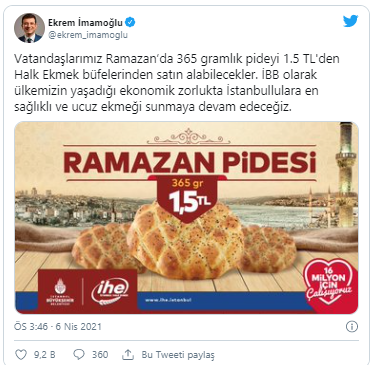 İBB Halk Ekmek’te ramazan pidesi ne kadar olacak? - Resim : 1