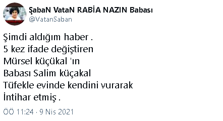 Rabia Naz davasında 5 kez ifade değiştiren Mürsel Küçükal’ın babası intihar etti - Resim : 1