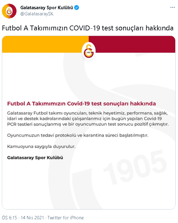 Galatasaray'da koronavirüs şoku - Resim : 1