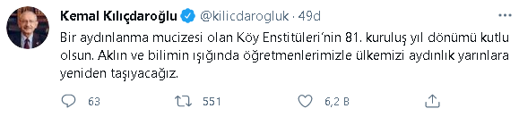 Kılıçdaroğu, Köy Enstitüleri’nin 81.kuruluşunu kutladı - Resim : 1