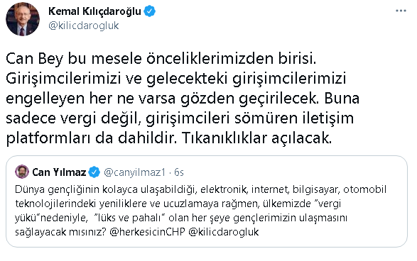 Can Yılmaz'ın 'vergi yükü' sorusuna CHP liderinden yanıt - Resim : 1