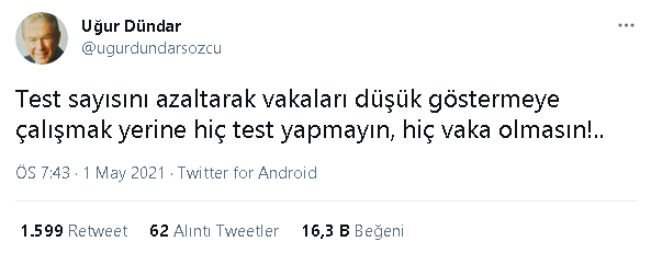 Uğur Dündar'dan Bakan Koca'ya vaka sıfırlama taktiği... - Resim : 1