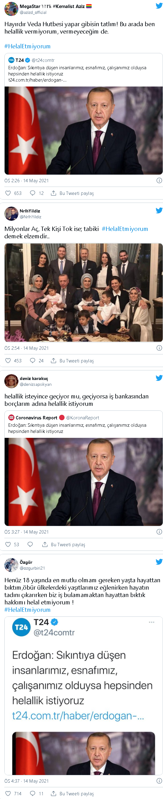 Erdoğan'ın 'helallik' çıkışına yurttaş yanıt verdi - Resim : 1