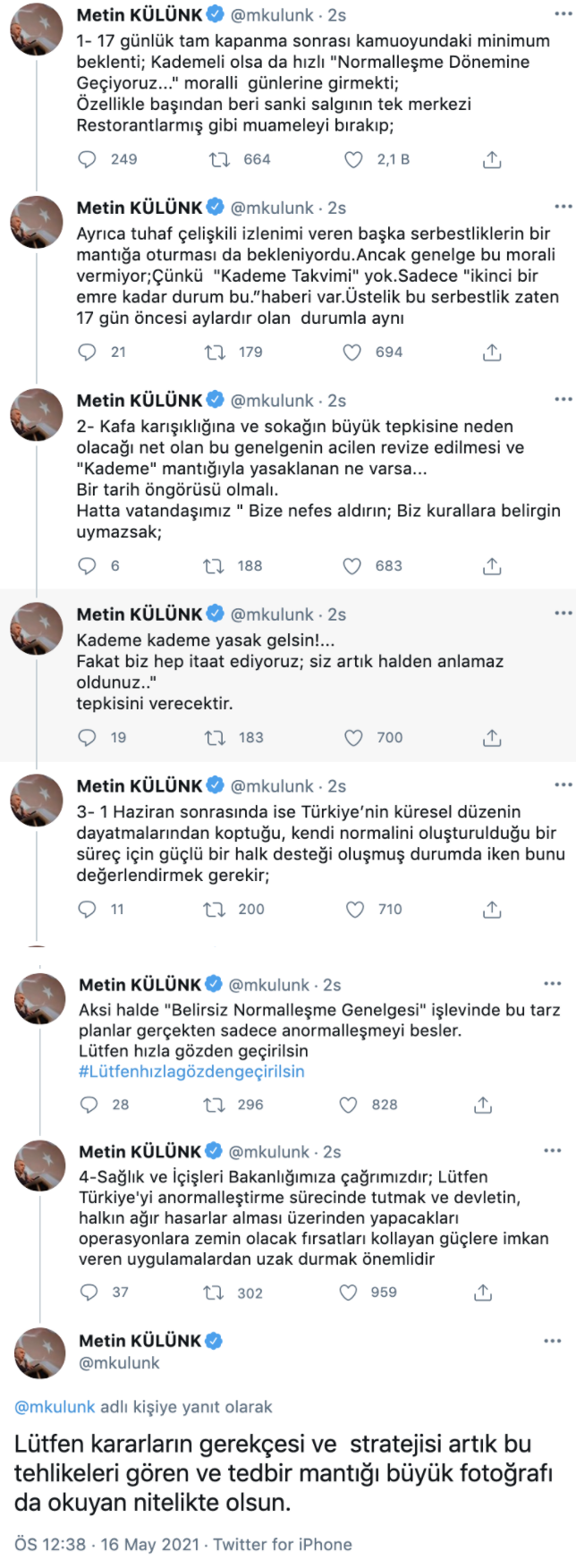 'Kademeli normalleşme' genelgesine AKP'li isimden ağır eleştiri - Resim : 1