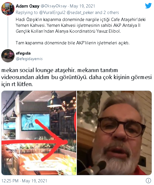 Hadi Özışık'ın yasaklara rağmen nargile içtiği mekan belli oldu  - Resim : 1