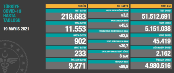 Türkiye'nin son koronavirüs tablosu açıklandı - Resim : 1