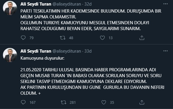 Musab Turan'ın AKP'li babasından açıklama: Tasvip etmiyorum - Resim : 1