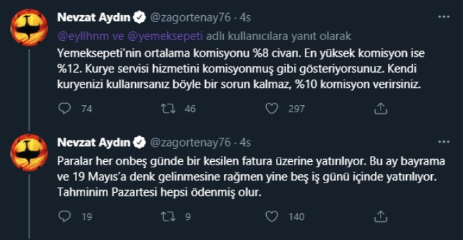 Yemeksepeti CEO'su ile restoran sahibi sosyal medyadan atıştı - Resim : 2