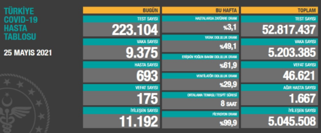 Türkiye'nin son koronavirüs tablosu açıklandı - Resim : 1