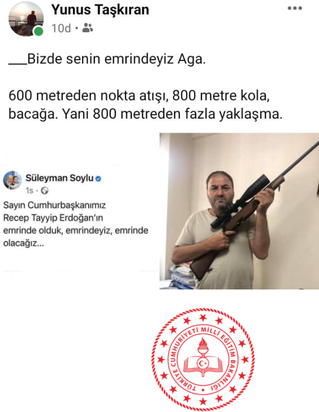 Din öğretmeninden Soylu'ya tüfekli destek mesajı - Resim : 1