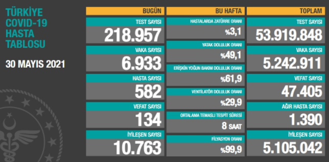 Türkiye'nin son koronavirüs tablosu açıklandı - Resim : 1